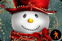 Animated Cute Christmas Snowman - Snowing Effect Background