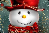 Animated: Cute Snowman in Red Hat email background