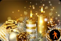 Animated Gold Christmas Candles Background