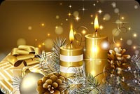 Animated: Golden Christmas Candles and Gift email background