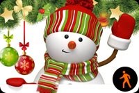 Animated Snowman Waving Background