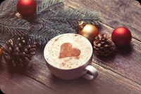 Animated: Christmas Coffee with Heart Foam email background