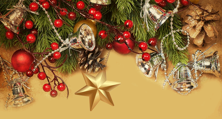 Animated Christmas Gold Star Email Backgrounds | ID#: 23129 |  