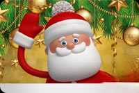Animated: Waving Santa and Gold Ornaments email background