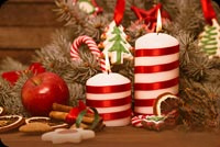 Animated: Christmas Candles and Candy Canes email background