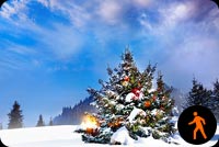 Animated Christmas Tree Snow Day Background