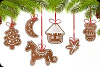 Animated: Gingerbread Cookie Ornaments email background
