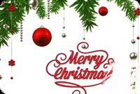 Animated: Merry Christmas Red Ornament Border email background