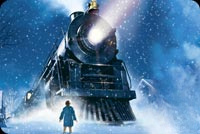 Animated: Christmas Train in Falling Snow email background