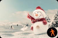 Animated Christmas Snowman Red Scarf Background