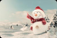 Animated: Smiling Snowman in Winter Field email background