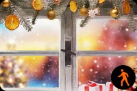 Animated Christmas Snow Storm Outside Window Background