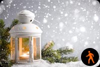 Animated Winter Snowing Lantern Background