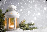 Animated: Glowing White Christmas Lantern email background