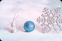 Animated: Blue Ornament and Snowflake Christmas email background