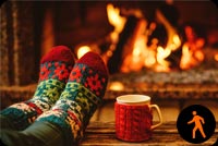 Animated Christmas Fireplace, Relax Background