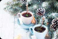 Animated: Christmas Coffee with Frosted Pine email background