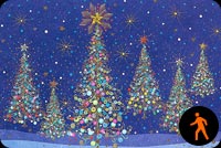 Animated Magical Row Of Holiday Christmas Trees Background