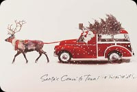 Animated: Santa Comes to Town Red Car email background
