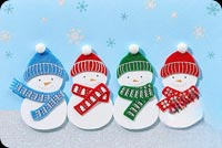Animated: Snowmen in Colorful Scarves email background