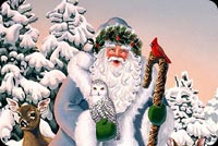 Vintage Santa Claus Holiday Greetings Background