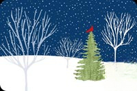 Animated: Minimal Christmas Tree with Cardinal email background