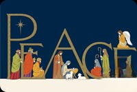 Animated: Peace Love and Joy Nativity email background