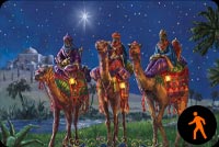 Animated Wisemen At Night Background