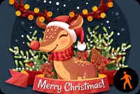 Animated Cute Reindeer Background