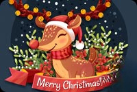 Animated: Cute Reindeer Christmas Gifts email background