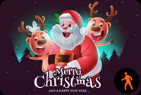 Animated Funny Santa & Reindeers Background