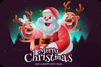 Animated: Santa and Reindeer Merry Christmas email background