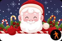 Animated Santa Holding Banner Background