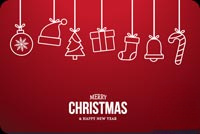 Animated: Red Christmas Ornament Line Art email background
