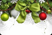 Christmas Decoration Green Bow Background