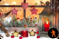 Animated: Christmas Decoration, Hearts, Stars & Candles Background