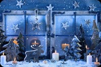 Animated: Blue Christmas Candles and Stars email background