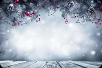 Animated: Snowy Merry Christmas Pine Border email background