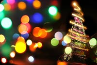 Animated: Christmas Tree Bokeh Lights email background