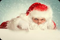 Animated: Snowy Santa Claus email background