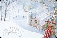 Animated: Happy Holidays Country Sledding email background