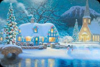 Animated: Christmas Eve Village and Church email background
