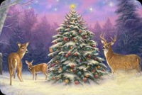 Animated: Christmas Tree and Deer email background