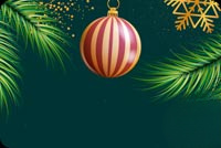 Animated: Red Gold Ornament and Pine email background