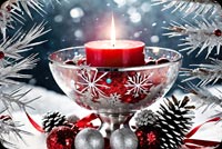 Elegant Christmas Centerpiece Email Background: Sparkling Silver Accents & Festive Splendor Background