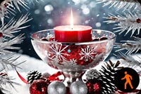 Animated: Elegant Christmas Centerpiece Email Background: Sparkling Silver Accents & Festive Splendor Background