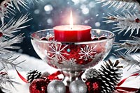 Animated: Silver Christmas Candle Centerpiece email background