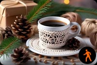 Animated: Festive Coffee And Pinecone Email Background: Holiday Cheers Background