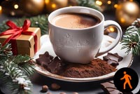 Animated: Warm Coffee And Chocolate By Fluffy Fir Tree Email Background: Cozy Christmas Vibes Background