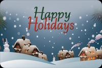 Snowman Christmas Houses Background